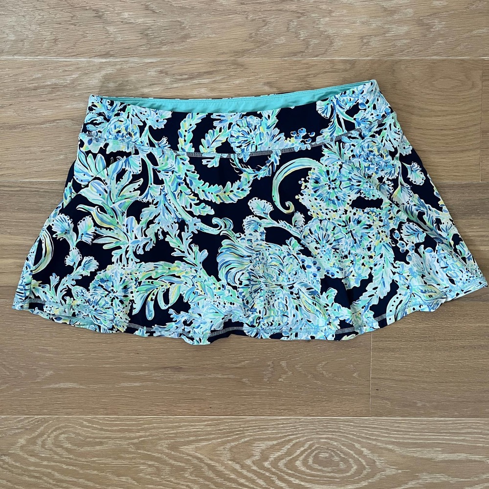 Lilly Pulitzer Luxletic Aila Skort Skort High Tide Scuba Do XL